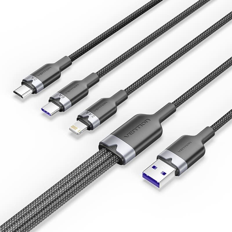 Cable USB 2.0 Lightning Vention CTPBG
USB Macho
USB Tipo-C Macho - MicroUSB Macho - Lightning Macho
1.5m
Negro