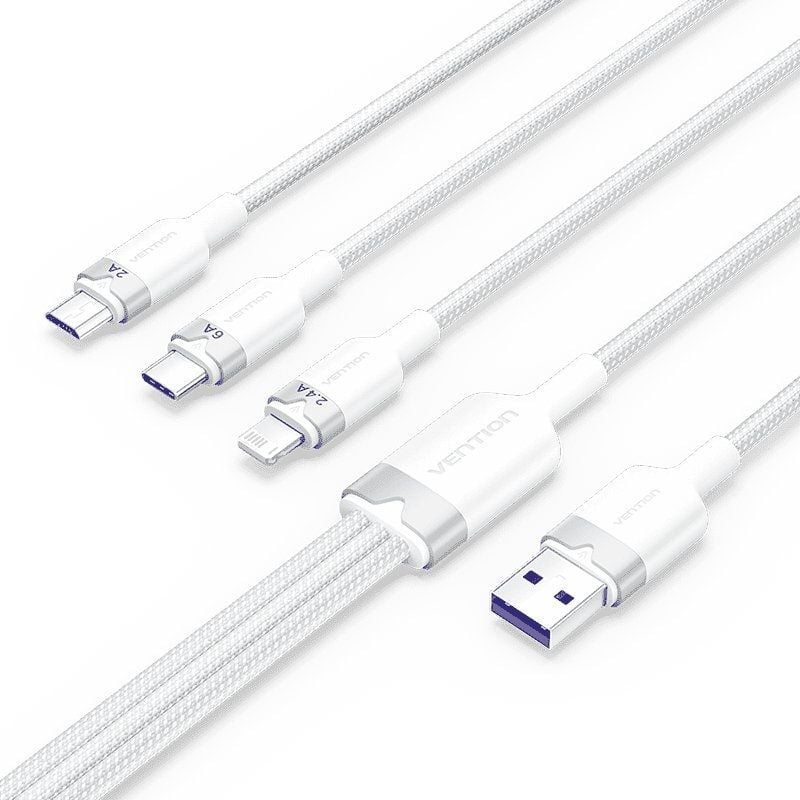 Cable USB 2.0 Lightning Vention CTPWG
USB Macho
USB Tipo-C Macho - MicroUSB Macho - Lightning Macho
1.5m
Blanco