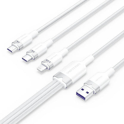 Cable USB 2.0 Lightning Vention CTPWG
USB Macho
USB Tipo-C Macho - MicroUSB Macho - Lightning Macho
1.5m
Blanco