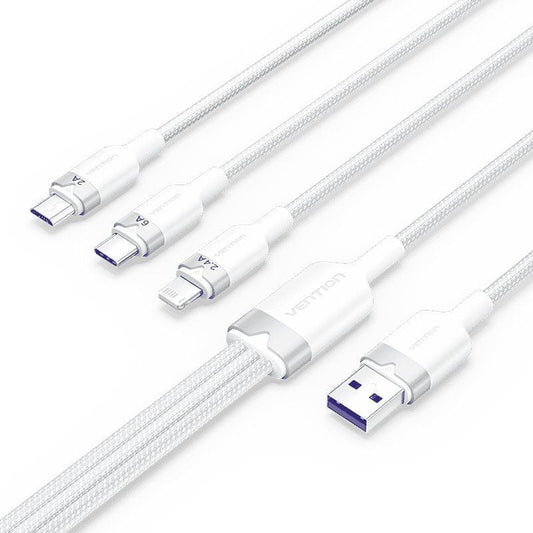 Cable USB 2.0 Lightning Vention CTPWG
USB Macho
USB Tipo-C Macho - MicroUSB Macho - Lightning Macho
1.5m
Blanco