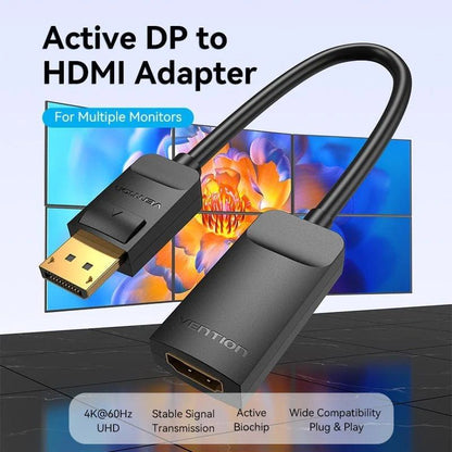 Cable Conversor Vention HBZBB
DisplayPort Macho - HDMI 4K Hembra
15cm
Negro