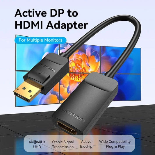 Cable Conversor Vention HBZBB
DisplayPort Macho - HDMI 4K Hembra
15cm
Negro