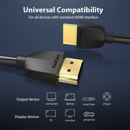 Cable HDMI 2.0 4K Portatil Vention AAIBH
HDMI Macho - HDMI Macho
2m
Negro