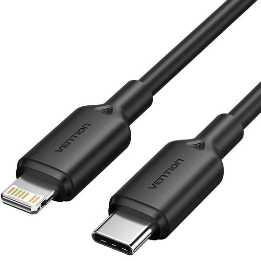 Cable USB 2.0 Tipo-C Lightning Vention LAKBF
USB Tipo-C Macho - Lightning Macho
Hasta 27W
480Mbps
1m
Negro