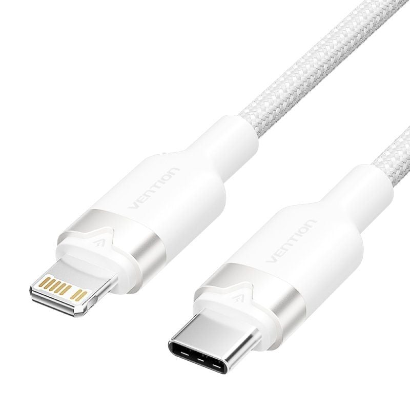 Cable USB Tipo-C Lightning Vention LALWF
USB Tipo-C Macho - Lightning Macho
27W
480Mbps
1m
Blanco
