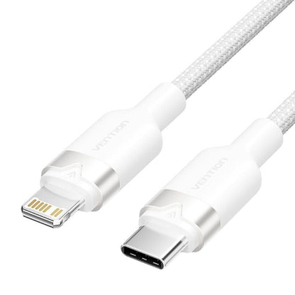 Cable USB Tipo-C Lightning Vention LALWF
USB Tipo-C Macho - Lightning Macho
27W
480Mbps
1m
Blanco