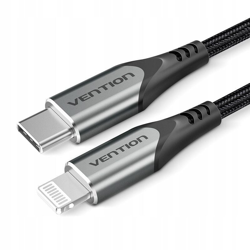 Cable USB 2.0 Tipo-C Lightning Vention TACHF
USB Tipo-C Macho - Lightning Macho
Hasta 27W
480Mbps
1m
Gris