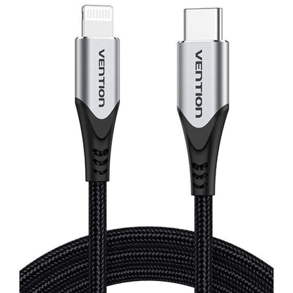 Cable USB 2.0 Tipo-C Lightning Vention TACHH
USB Tipo-C Macho - Lightning Macho
Hasta 27W
480Mbps
2m
Gris y Negro