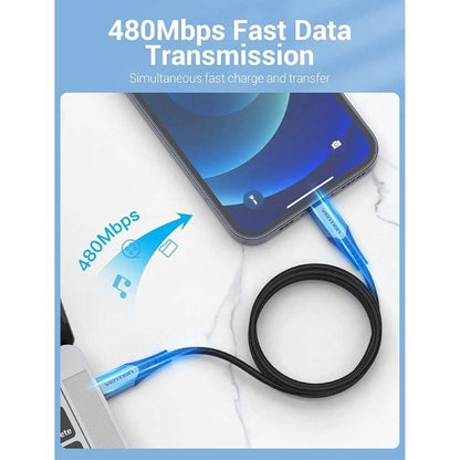 Cable USB 2.0 Tipo-C Lightning Vention TACHH
USB Tipo-C Macho - Lightning Macho
Hasta 27W
480Mbps
2m
Gris y Negro