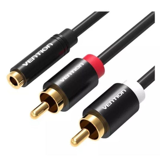 Cable Estéreo Vention VAB-R01-B100
Jack 3.5 Hembra - 2x RCA Macho
1m
Negro