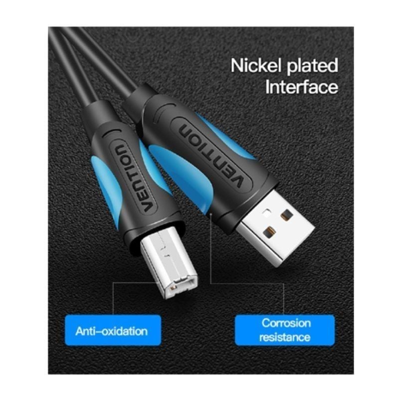 Cable USB 2.0 Impresora Vention VAS-A16-B1000
USB Tipo-B Macho - USB Macho
480Mbps
10m
Negro