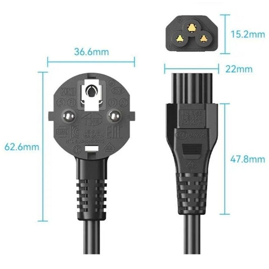 Cable de Alimentación Vention ZCKBAC
IEC C5 Hembra - CEE7 Macho
1.8m
Negro