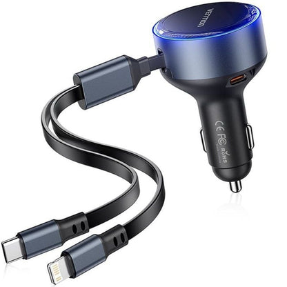 Cargador de Coche Vention FFOB0
1xUSB Tipo-C Macho
1xUSB Tipo-C hembra
1xLightning Macho
30W