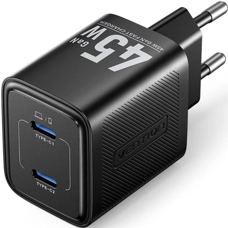 Cargador de Pared GaN Vention FEFB0-EU
2xUSB Tipo-C
45W