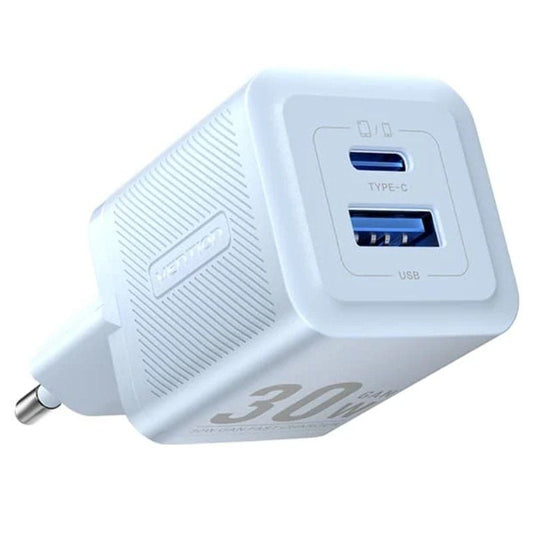 Cargador de Pared GaN Vention FEQL0-EU
1xUSB Tipo-C
1xUSB
30W
