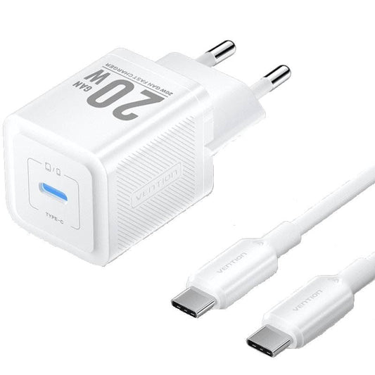 Cargador de Pared GaN Vention TZ-FEPW0-EU-01
1xUSB Tipo-C + Cable USB Tipo-C
20W