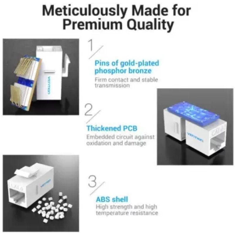 Conector RJ45 Vention IPGW0-5 Cat6 UTP
5 uds
Blanco