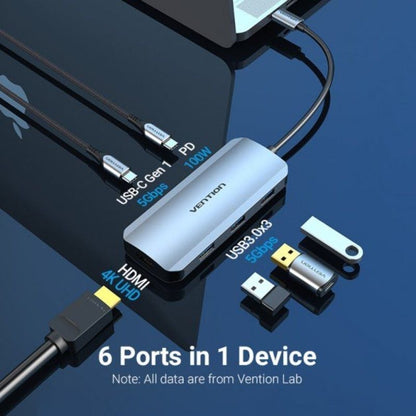 Docking USB Tipo-C Vention TOFHB
1xHDMI
3xUSB
1xUSB Tipo-C
1xUSB Tipo-C PD