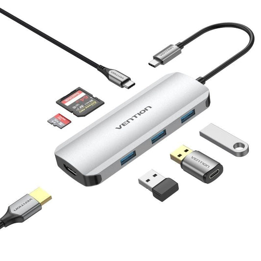 Docking USB Tipo-C Vention TOJHB
1xHDMI 4K
3xUSB
1xUSB Tipo-C
1xLector tarjetas
Gris
