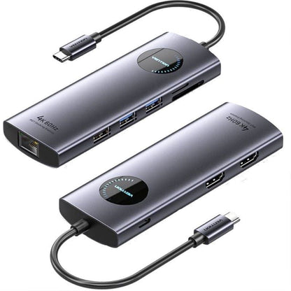 Docking USB Tipo-C Vention TQVHB
2xHDMI 4K
3xUSB
1xRJ45
1xLector de Tarjetas
1xUSB Tipo-C PD
Gris