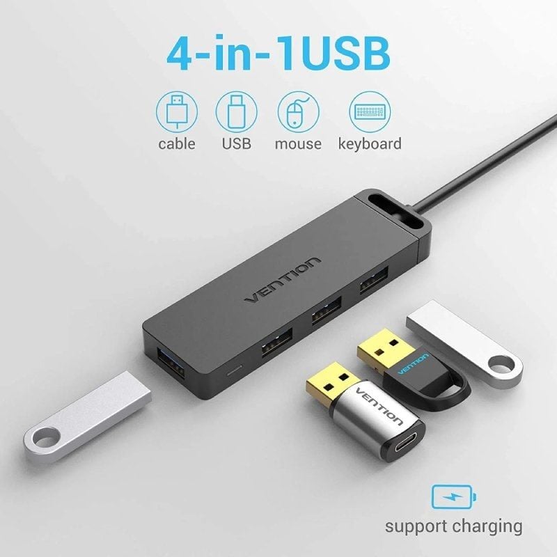 Hub USB 3.0 Vention CHLBB
4xUSB
1xMicroUSB PD