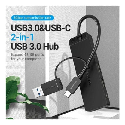 Hub USB 3.0 y Tipo-C Vention CHTBB
4xUSB
USB Tipo-C PD