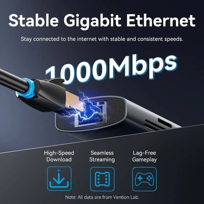 Docking USB Tipo-C Vention TGUHB
RJ45
2xUSB
1xUSB Tipo-C
1xHDMI
1xUSB Tipo-C PD
1xLector de Tarjetas
Gris