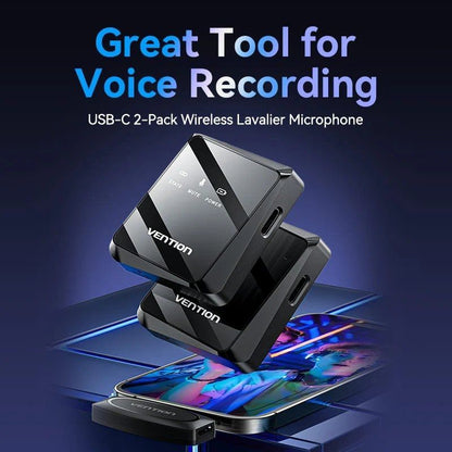 Micrófono Inalámbrico con Clip Vention NCBB0
USB Tipo-C
Incluye Receptor
2 unidades