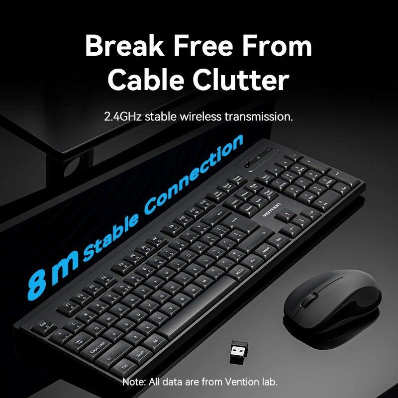 Teclado y Ratón Inalámbricos Vention Combo KTZB0-EN