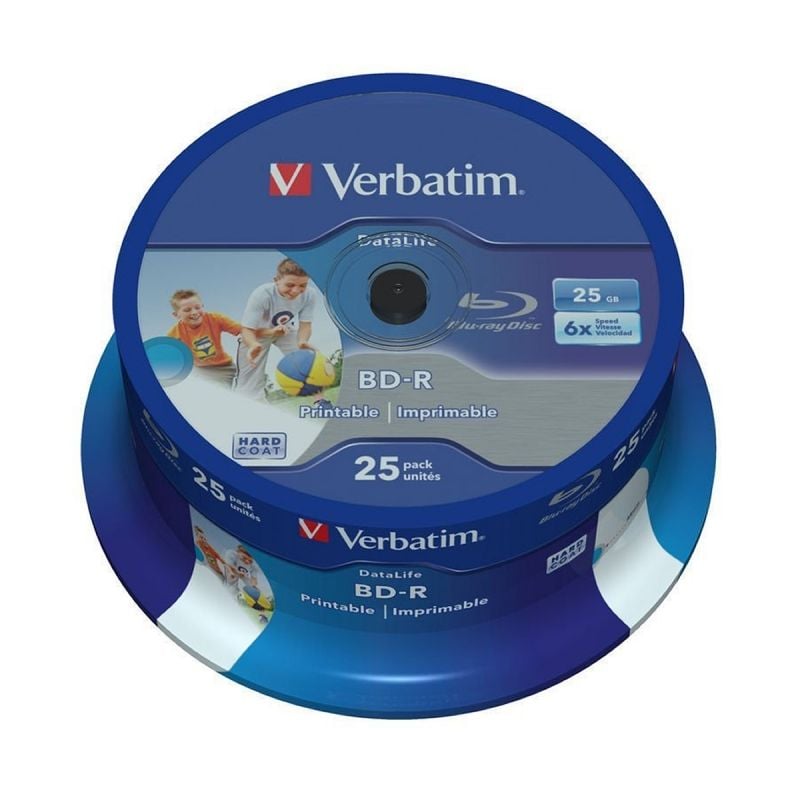Blue-Ray BD-R Verbatim 43811 Imprimible 6X
Tarrina-25uds