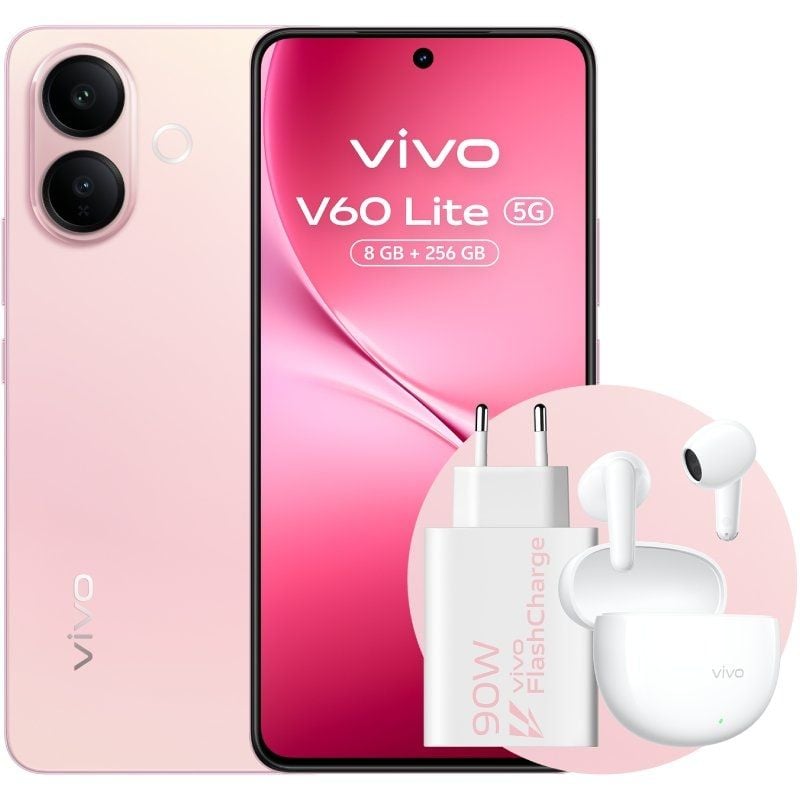 VIVO V60 Lite 5G 6.77" 8Gb 256Gb Pink Bundle