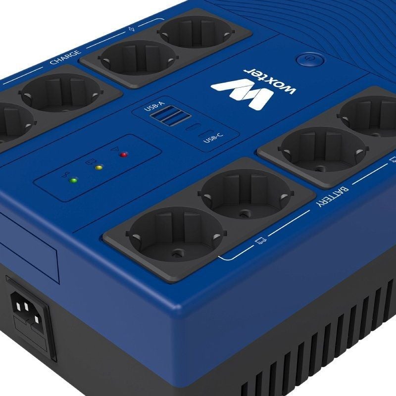 SAI Línea Interactiva Woxter Multibase UPS 800 VA
800VA-480W
8 Salidas
Formato Torre