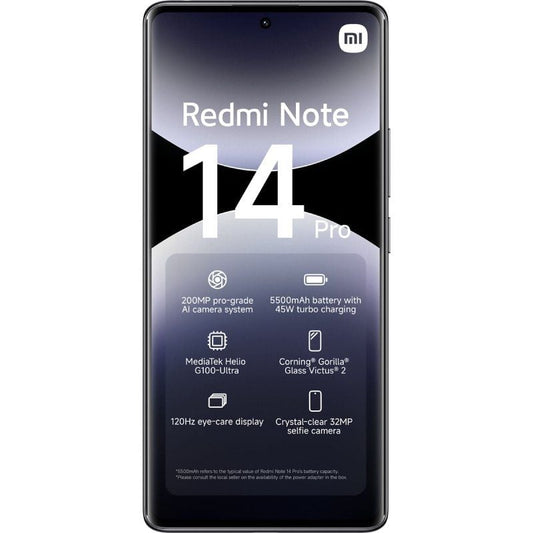 Smartphone Xiaomi Redmi Note 14 Pro 8GB
256GB
6.67"
Negro Medianoche
